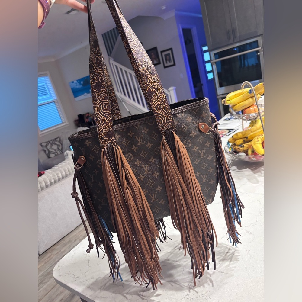 Inspired boho western fringe bag 16“x 12“